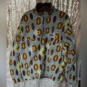 Patagonia Reversible  Blue and Brown Floral Jacket